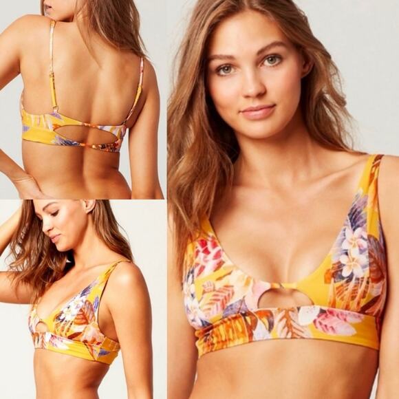 L*Space Alia Cut Out Swim Bikini Top Floral Tropical - Picture 1 of 12